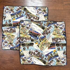 Debbie Martin Design Texas Landmark Pillow Covers 19x19 Set of 2 Travel Postcard